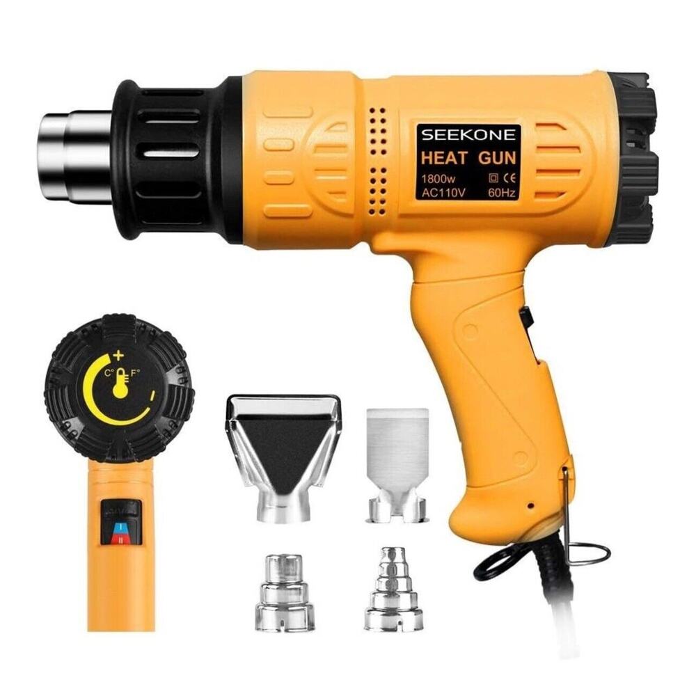 SEEKONE Heat Gun 1800W 122℉~1202℉（50℃- 650℃）Fast Heating Heavy Duty Hot Air G...